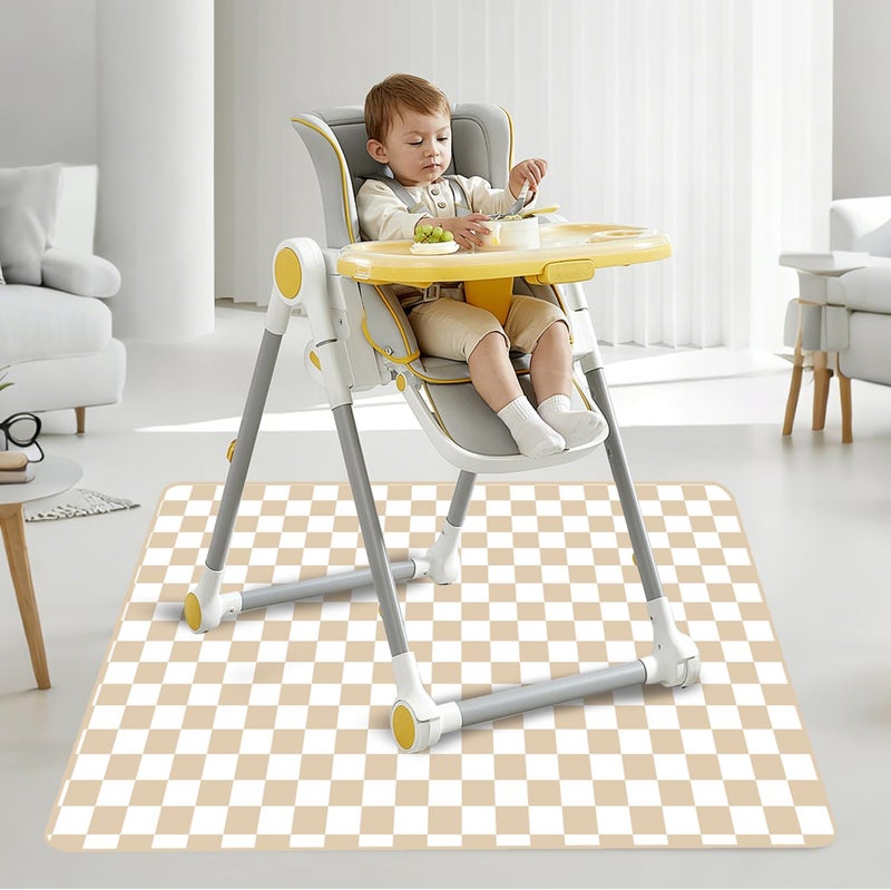 CoolaPeach Baby Splat Mat for Under High Chair, 51 x 51 Inch Wipeable Splash Mat，Floor Protector，Wipe-Clean Tablecloth and Playing Mat (Square) - Image 2